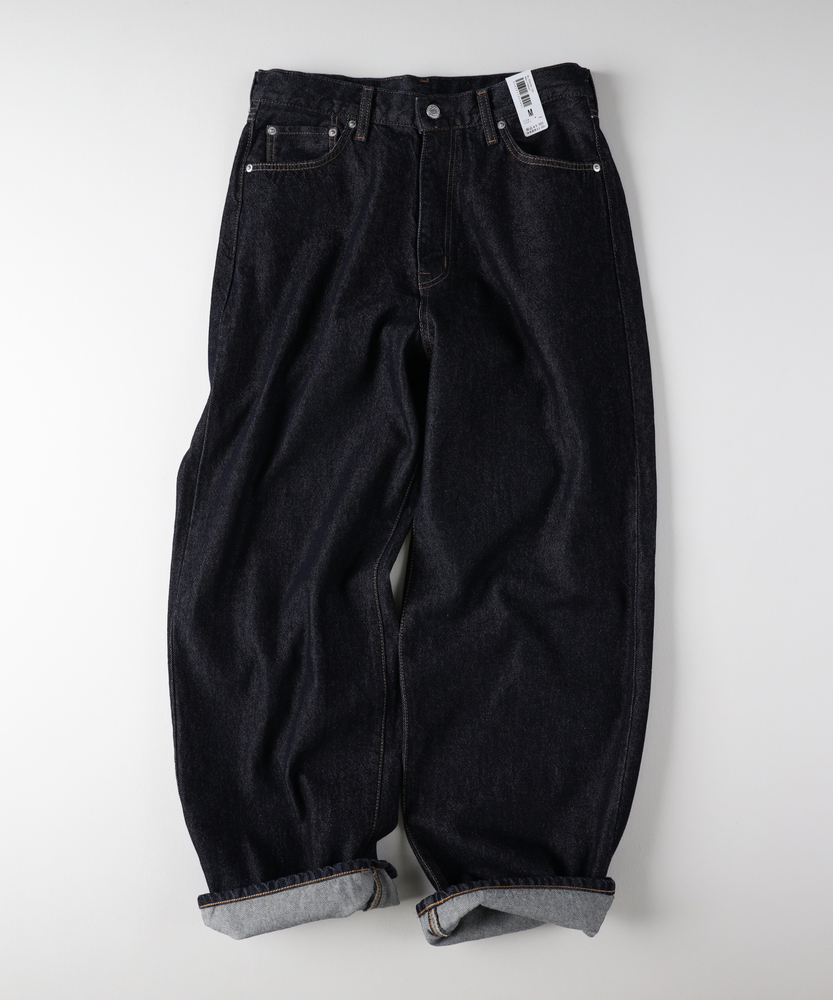 ワイドストレートパンツ【自宅で試着、返品送料無料】(S 濃色