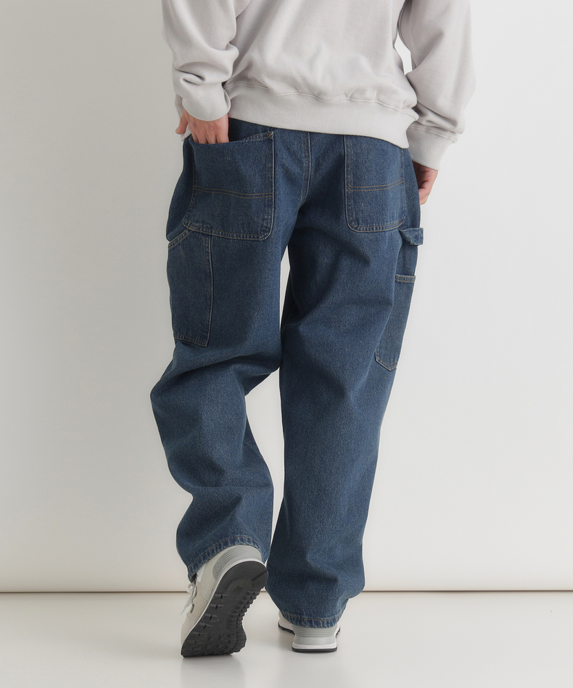 デニムペインターパンツ【自宅で試着、返品送料無料】(S 中濃加工色