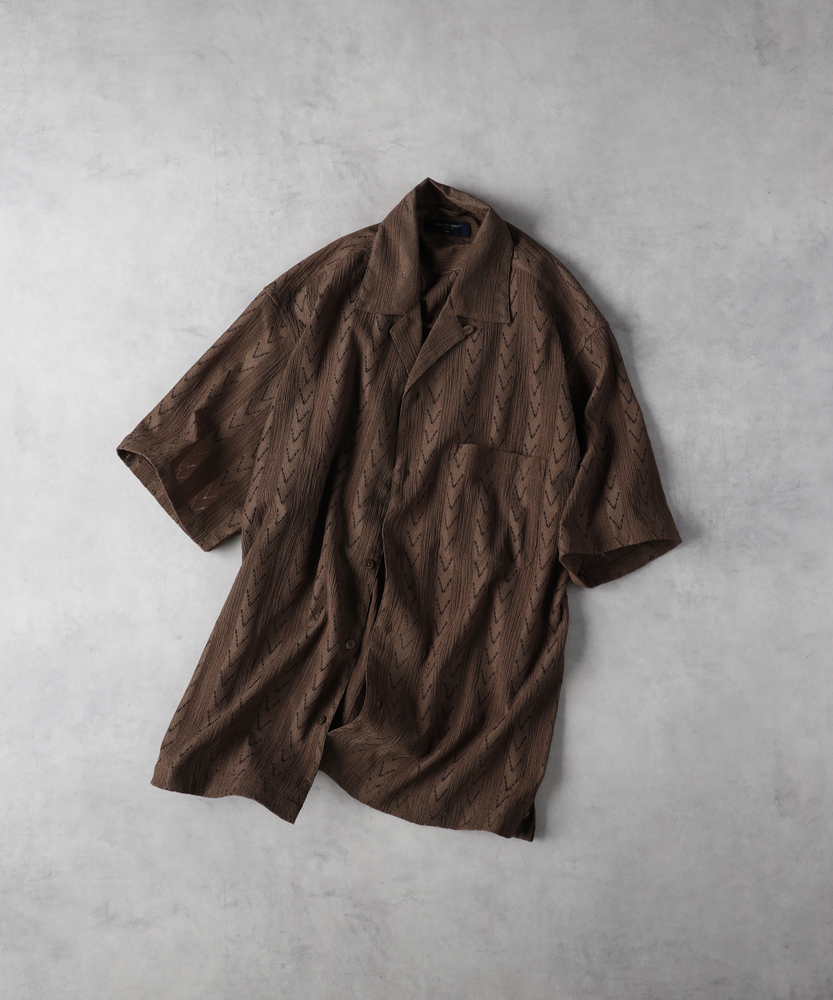 Schott 透かし編み 半袖シャツ XL クリーム色 透かし編み半袖シャツ(M オフシロ): トップス｜Right-on公式