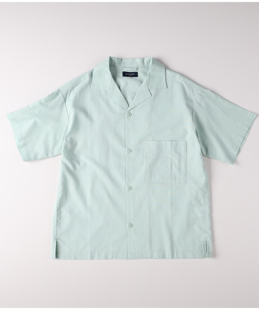 コットンリネン半袖シャツ