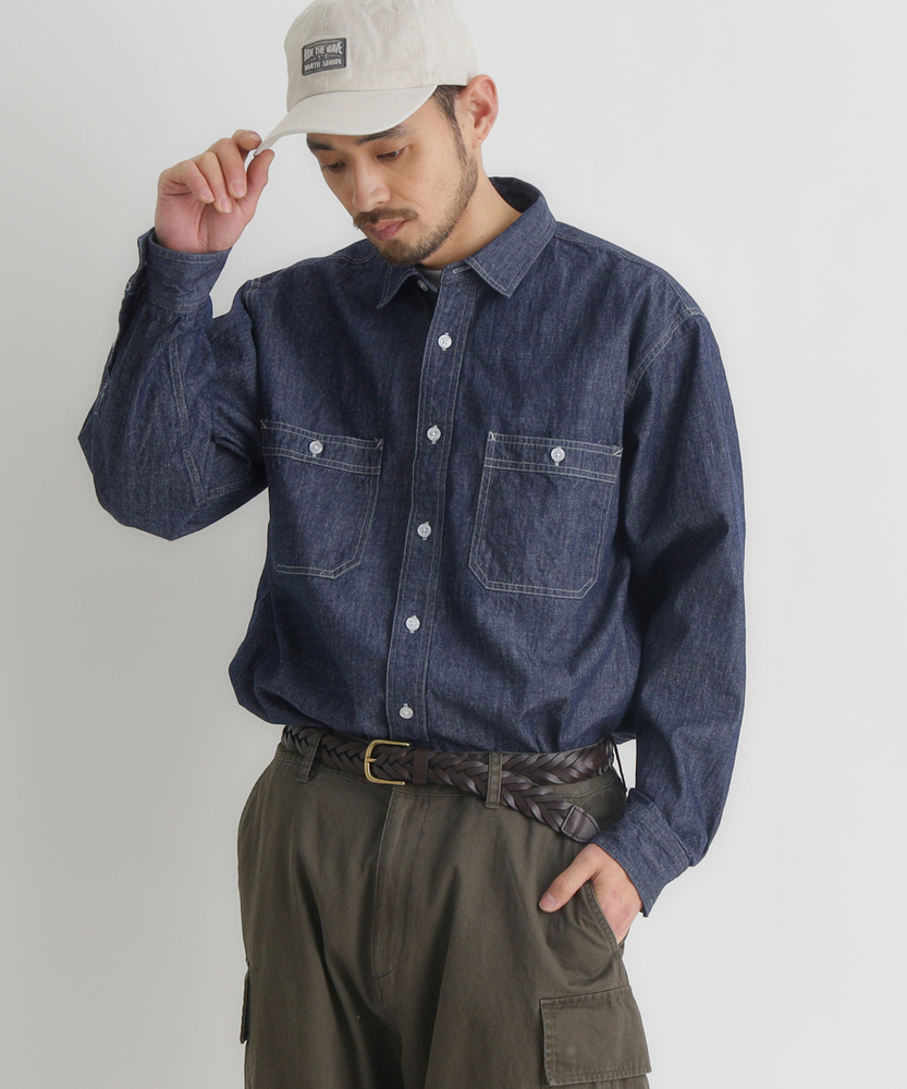 デニムロングスリーブシャツ