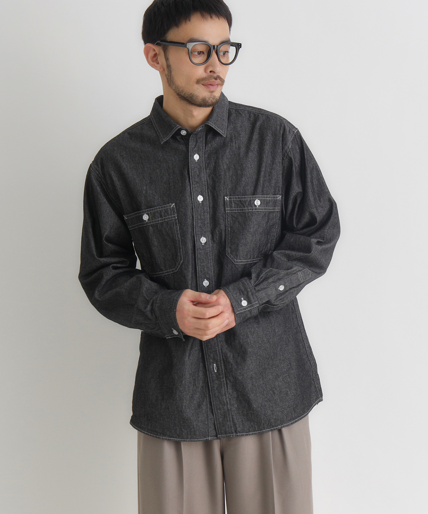 デニムロングスリーブシャツ