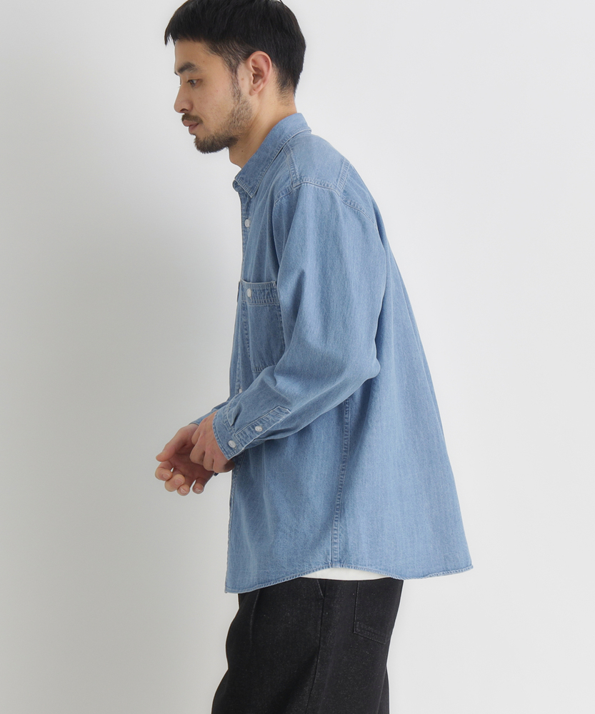 デニムロングスリーブシャツ(S 淡加工色): トップス｜Right-on公式