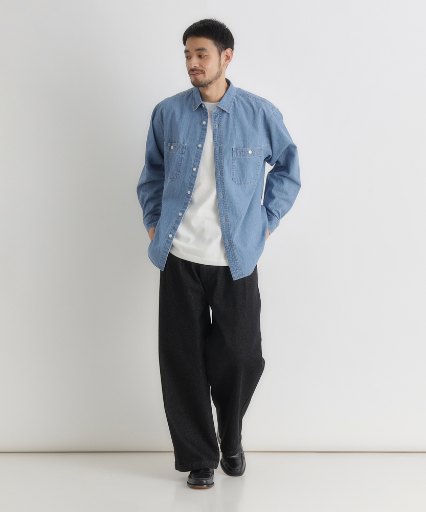 デニムロングスリーブシャツ(S 淡加工色): トップス｜Right-on公式