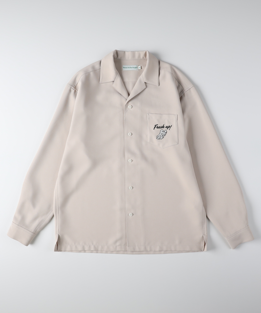 バック刺繍長袖シャツ(S グリーン): トップス｜Right-on公式オンライン