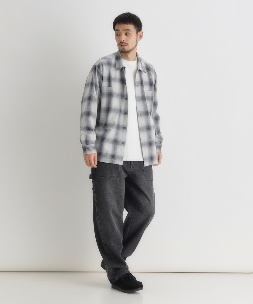 オンブレチェック長袖シャツ(S ブルー): トップス｜Right-on公式