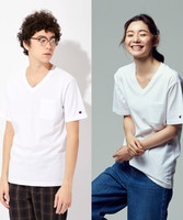 Usaコットン無地vネックポケットtシャツ ユニセックス ジーンズセレクトショップ ライトオン