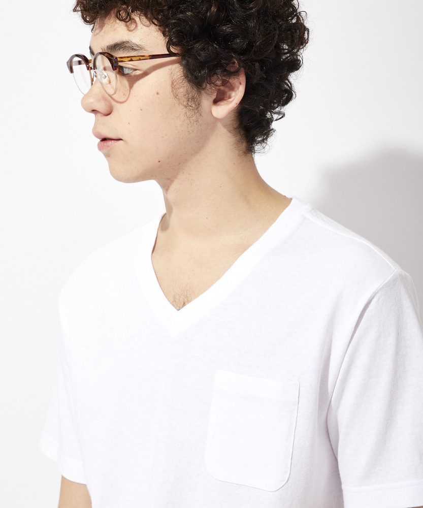 Usaコットン無地vネックポケットｔシャツ ユニセックス ジーンズセレクトショップ ライトオン