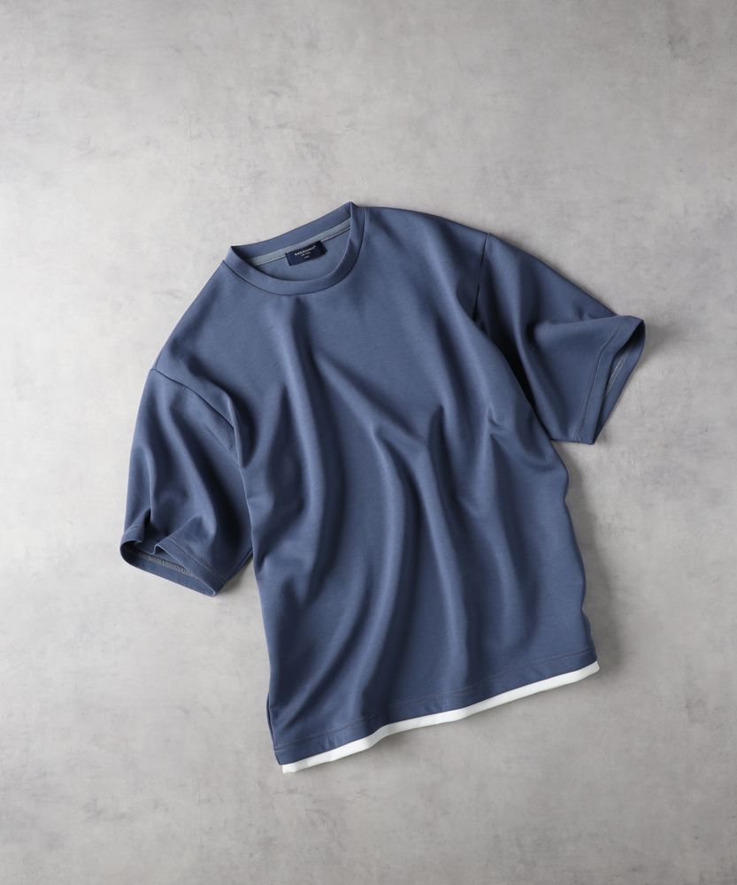 さいとぅ② 裾フェイクレイヤードTシャツ(M ブルー): トップス｜Right-on