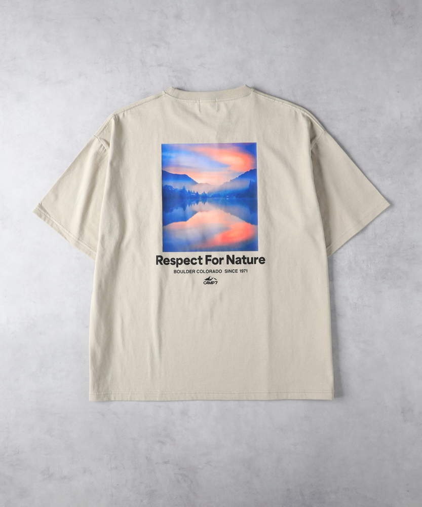 バックフォトプリントTシャツ(M ベージュ): トップス｜Right-on
