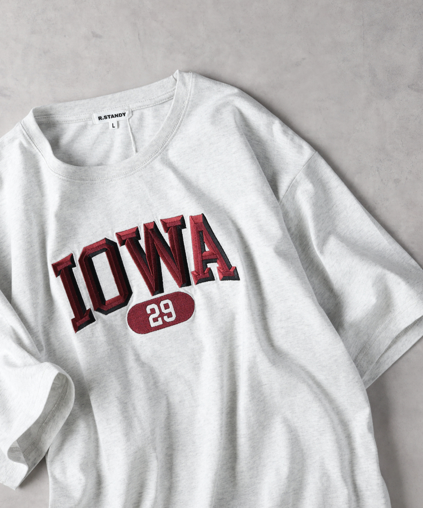 タイポグラフィック刺繍Tシャツ(M ホワイト): トップス｜Right