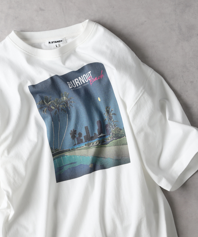 dustcell 都市風景プリント ホワイトTシャツ dustcell 都市風景プリント ホワイトTシャツ