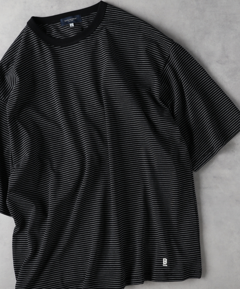 裾ロゴ刺繍ボーダーTシャツ(M ブラウン): トップス｜Right-on