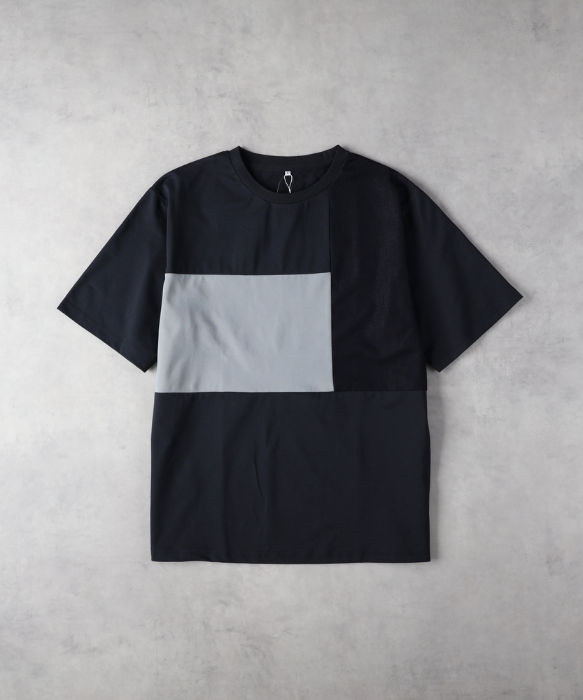 【接触冷感】綿タッチ天竺パネル切替Tシャツ
