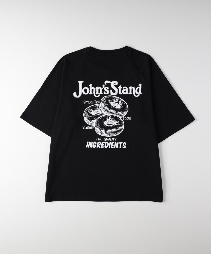 ラグランスリーブフードプリントTシャツ(M ホワイト): トップス