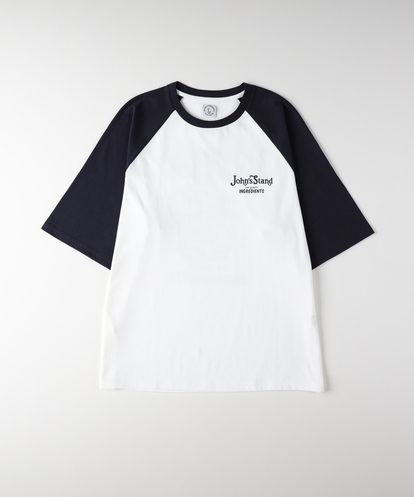 ラグランスリーブフードプリントTシャツ(M ホワイト): トップス