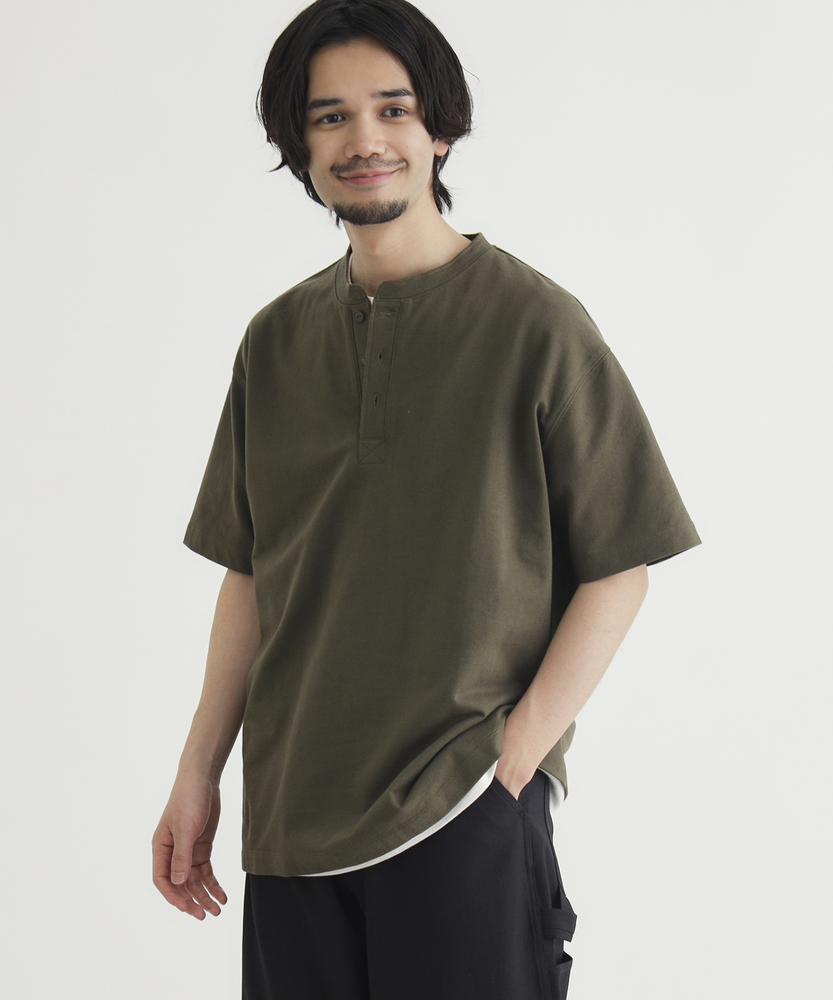 【3月中旬発売予定】ヘンリーネックTシャツ