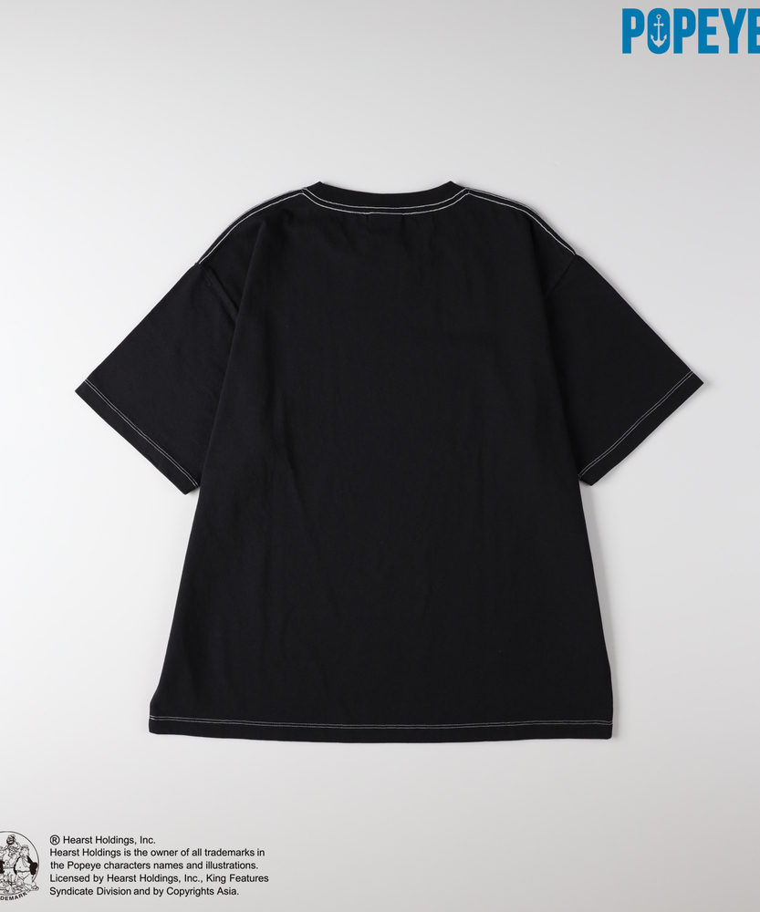 3月上旬販売予定】【POPYE】グラフィックプリントTシャツ(S オフシロ