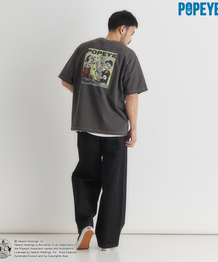 3月上旬販売予定】【POPYE】グラフィックプリントTシャツ(S オフシロ