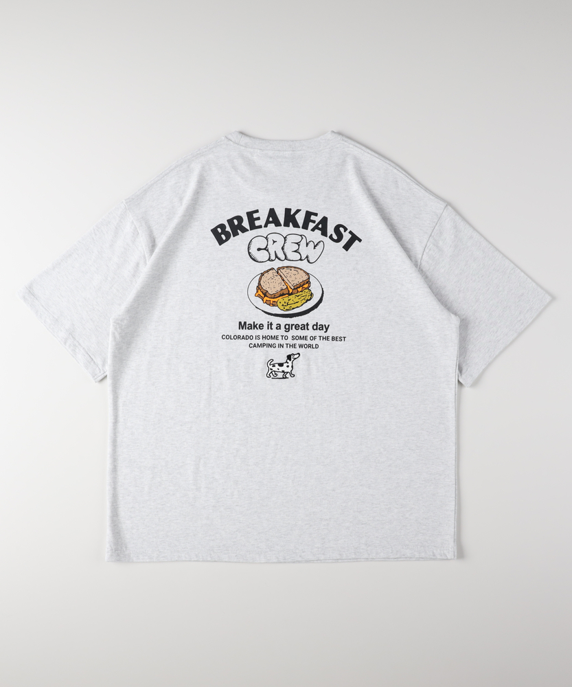 バックフードプリントアニマル刺繍Tシャツ