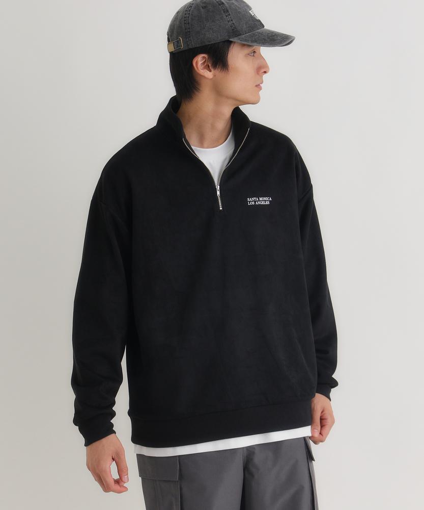 フェイクスエードハーフZIPトレーナー（WEB限定価格 10/23～10/27）