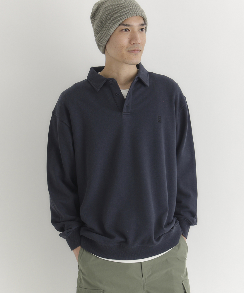 <カートにて10％off：WEB限定/12/8まで>スウェットポロ襟トレーナー