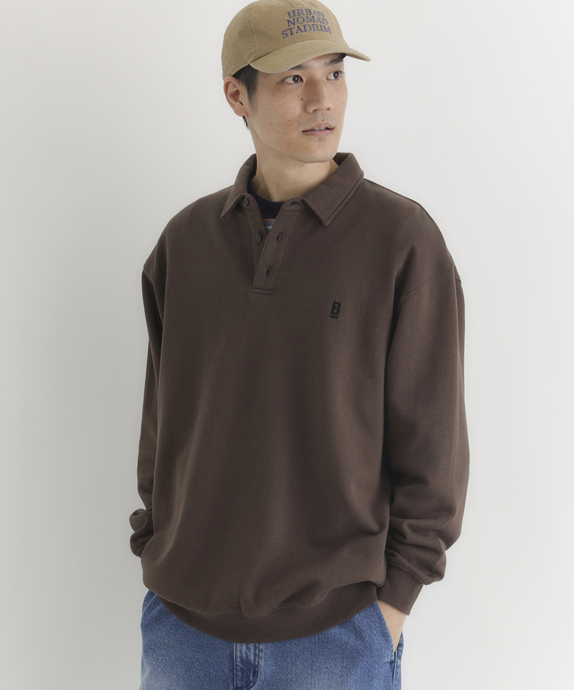<カートにて10％off：WEB限定/12/8まで>スウェットポロ襟トレーナー
