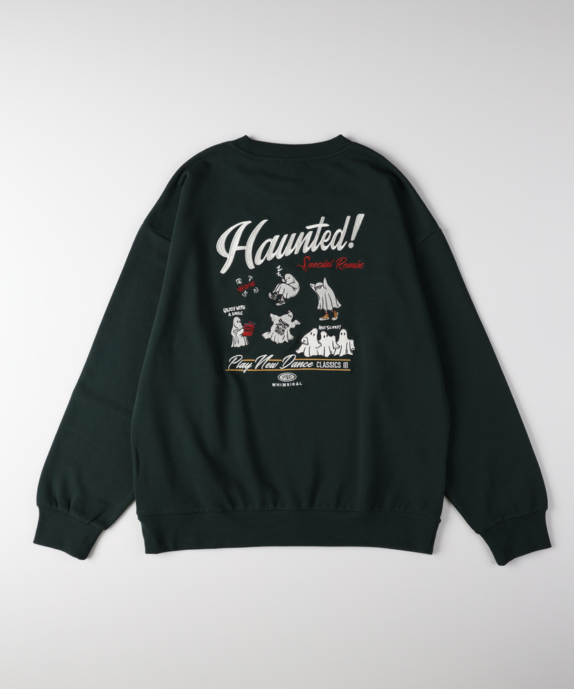 <カートにて10％off：WEB限定/12/8まで>ゴースト刺繍クルーネックトレーナー