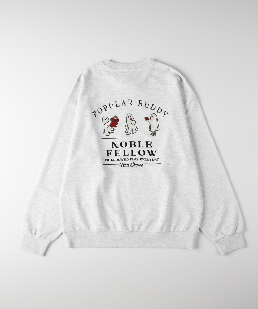 <カートにて10％off：WEB限定/12/8まで>ゴースト刺繍クルーネックトレーナー
