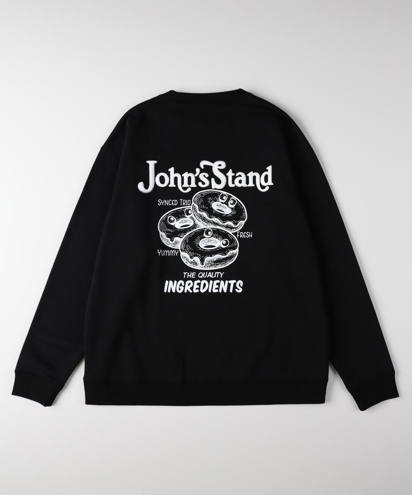 <カートにて10％off：WEB限定/12/8まで>バックフードプリントクルーネックトレーナー