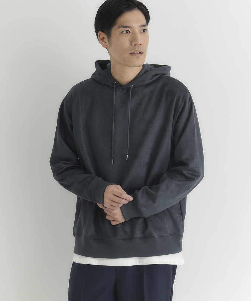 <カートにて10％off：WEB限定/12/8まで>フェイクスウェードパーカー