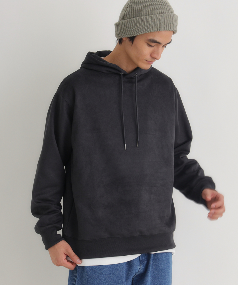 <カートにて10％off：WEB限定/12/8まで>フェイクスウェードパーカー