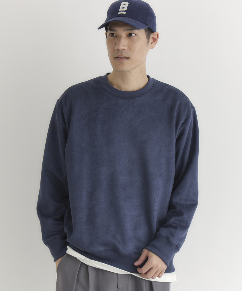 <カートにて10％off：WEB限定/12/8まで>フェイクスウェードトレーナー