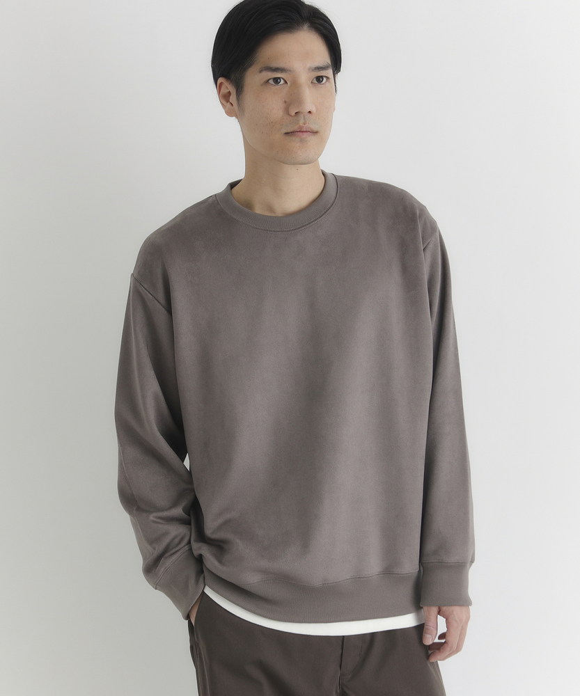 <カートにて10％off：WEB限定/12/8まで>フェイクスウェードトレーナー