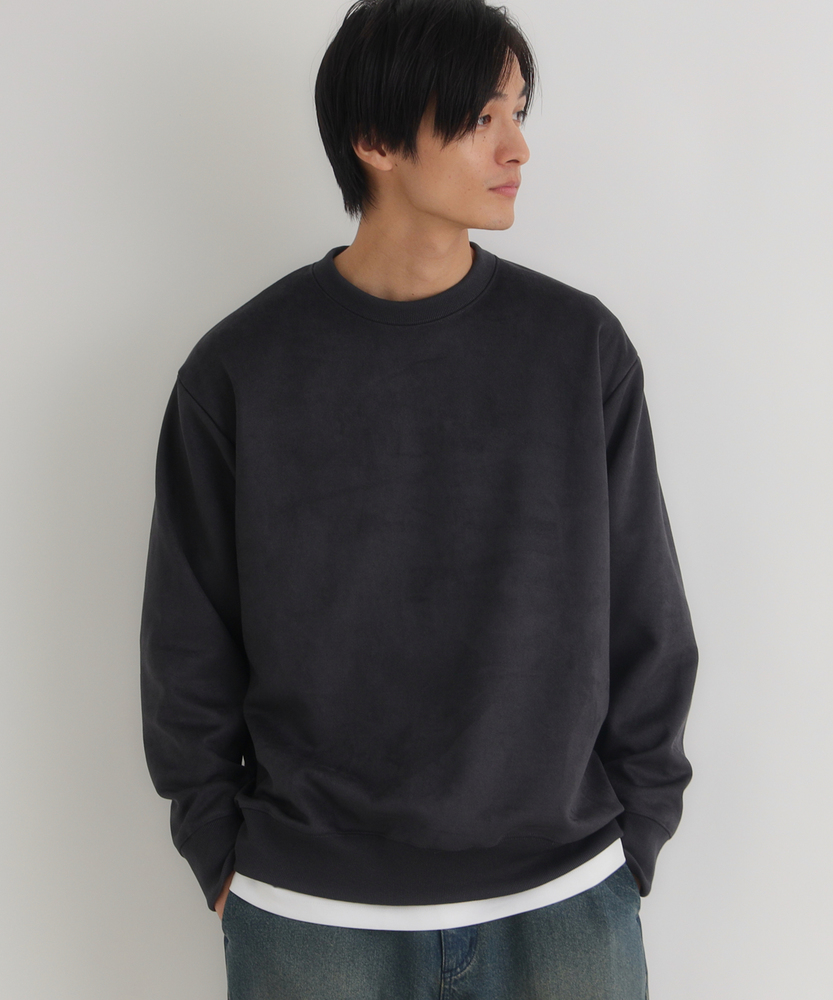 <カートにて10％off：WEB限定/12/8まで>フェイクスウェードトレーナー