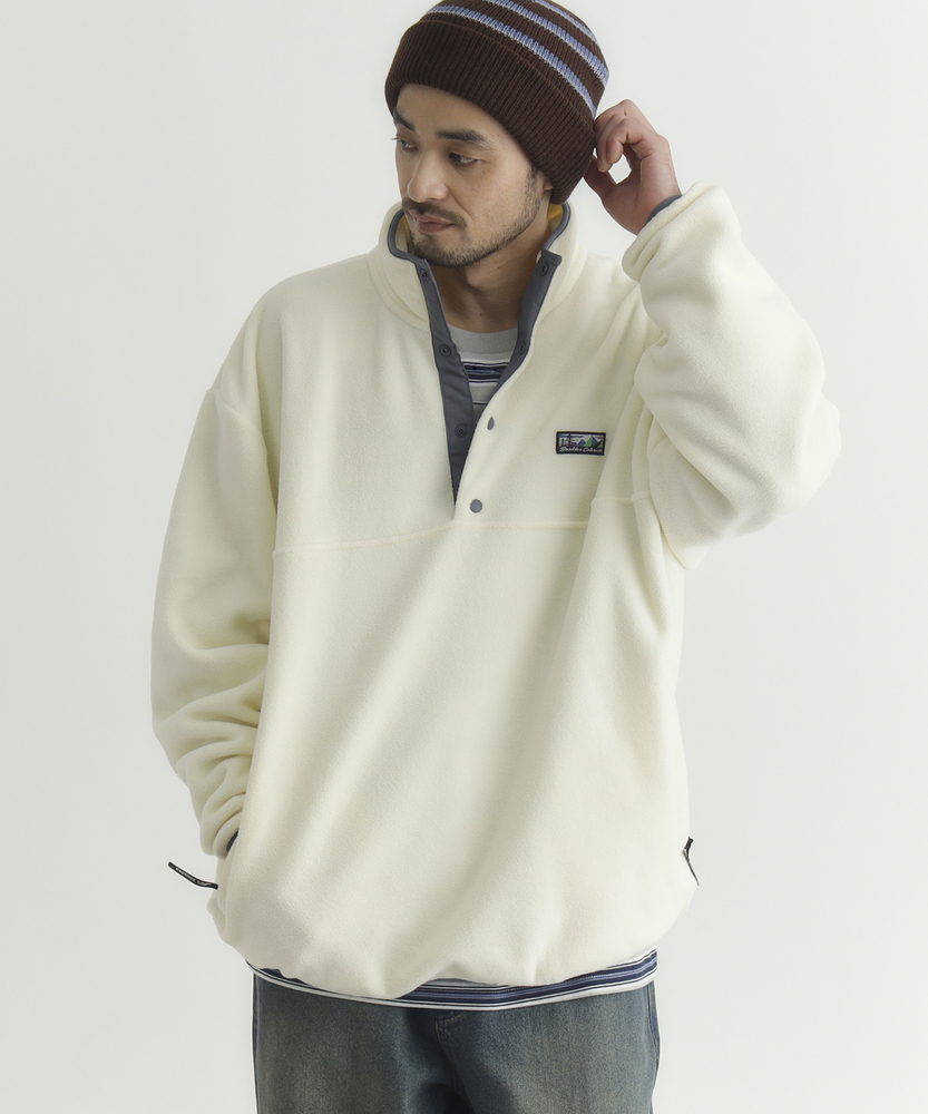 フリースハーフスナップロゴトレーナー(S オフシロ): トップス｜Right