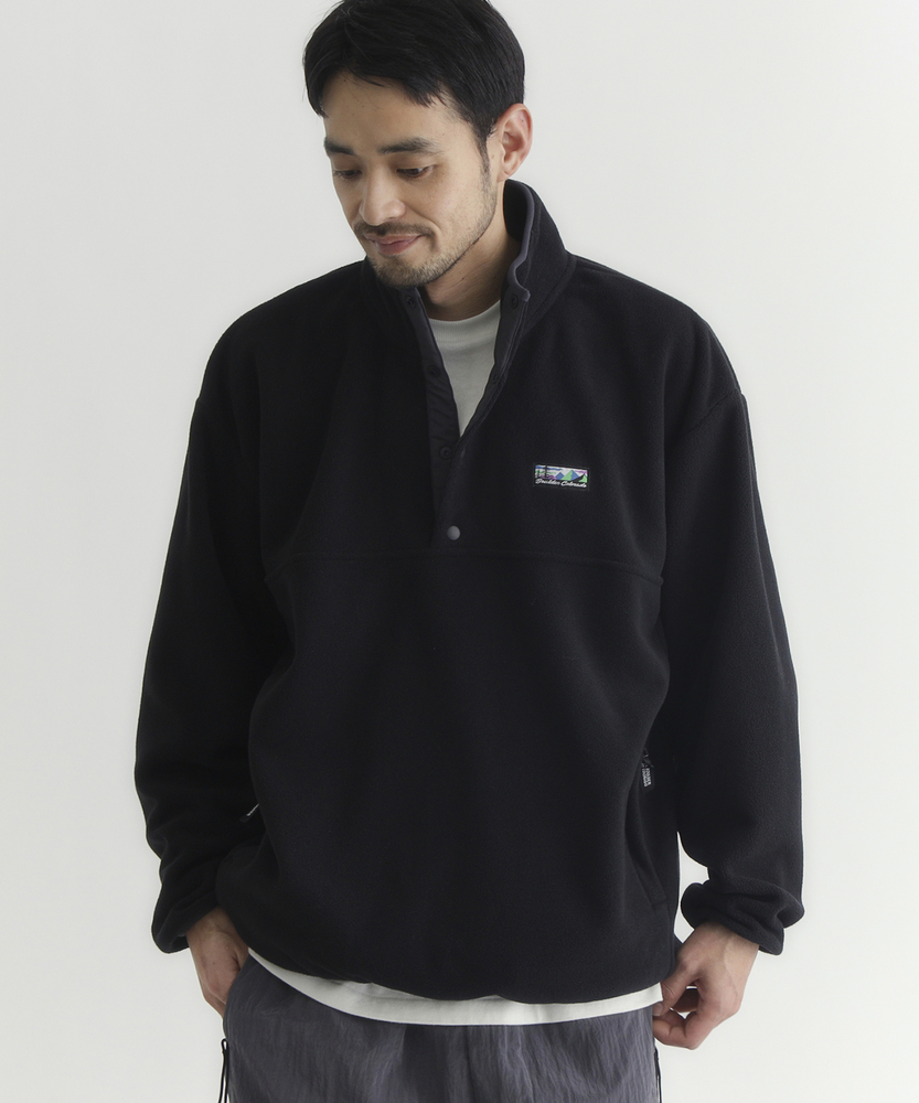 リンゴ R フリースハーフスナップロゴトレーナー(S オフシロ): トップス｜Right