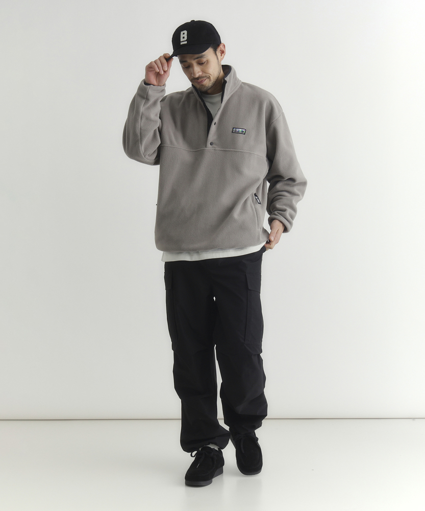 フリースハーフスナップロゴトレーナー(S オフシロ): トップス｜Right