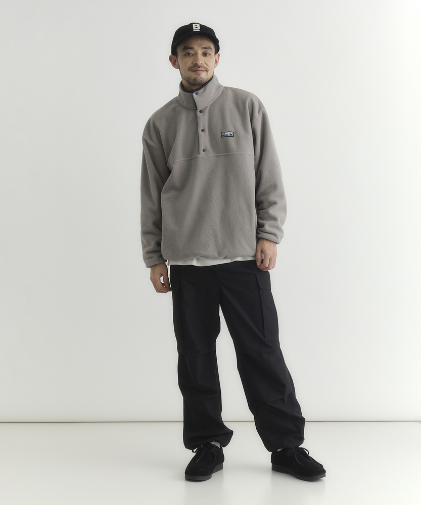 フリースハーフスナップロゴトレーナー(S オフシロ): トップス｜Right