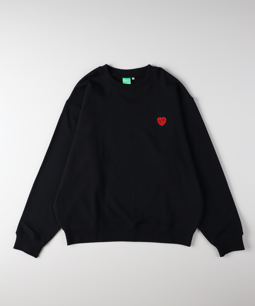 <カートにて10％off：WEB限定/12/8まで>ワンポイントロゴ刺繍クルーネックプルオーバー