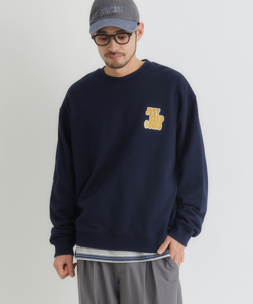 ワンポイントロゴクルーネックプルオーバー