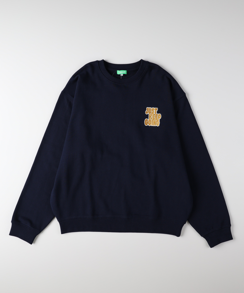 <カートにて10％off：WEB限定/12/8まで>ワンポイントロゴクルーネックプルオーバー