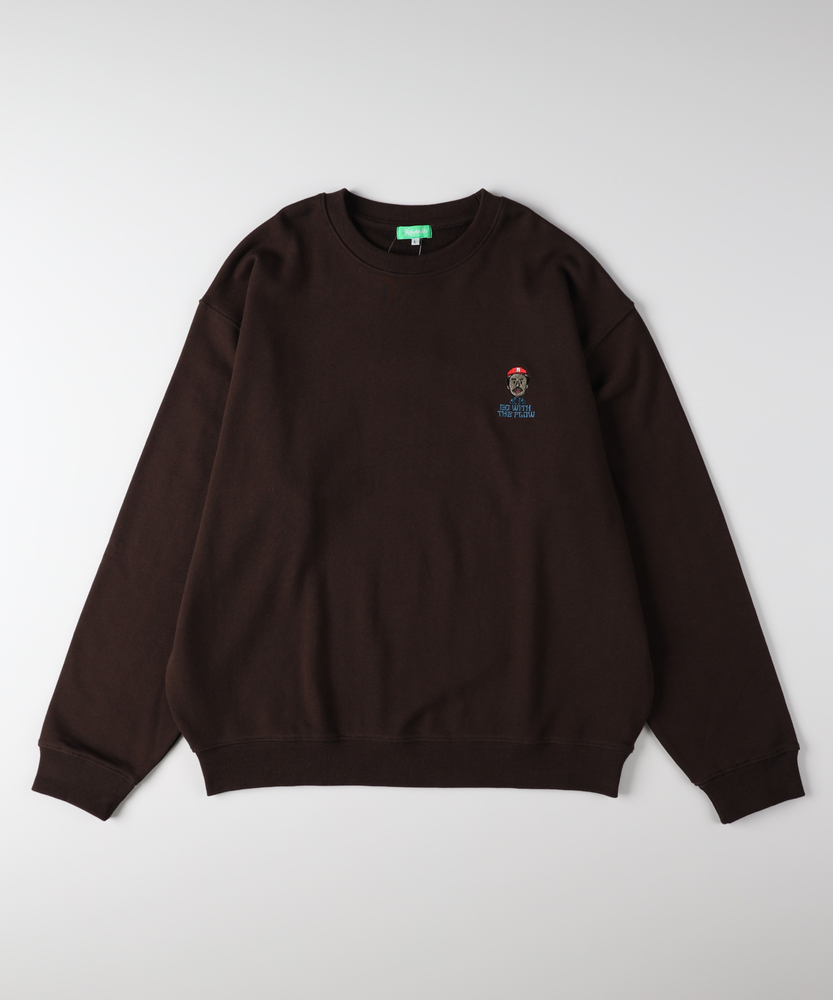 <カートにて10％off：WEB限定/12/8まで>ワンポイントロゴクルーネックプルオーバー