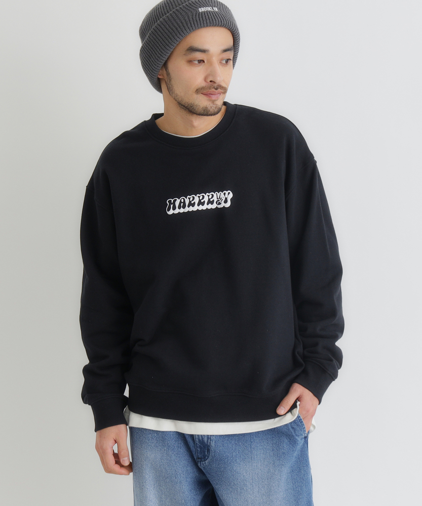 ワンポイントロゴクルーネックプルオーバー