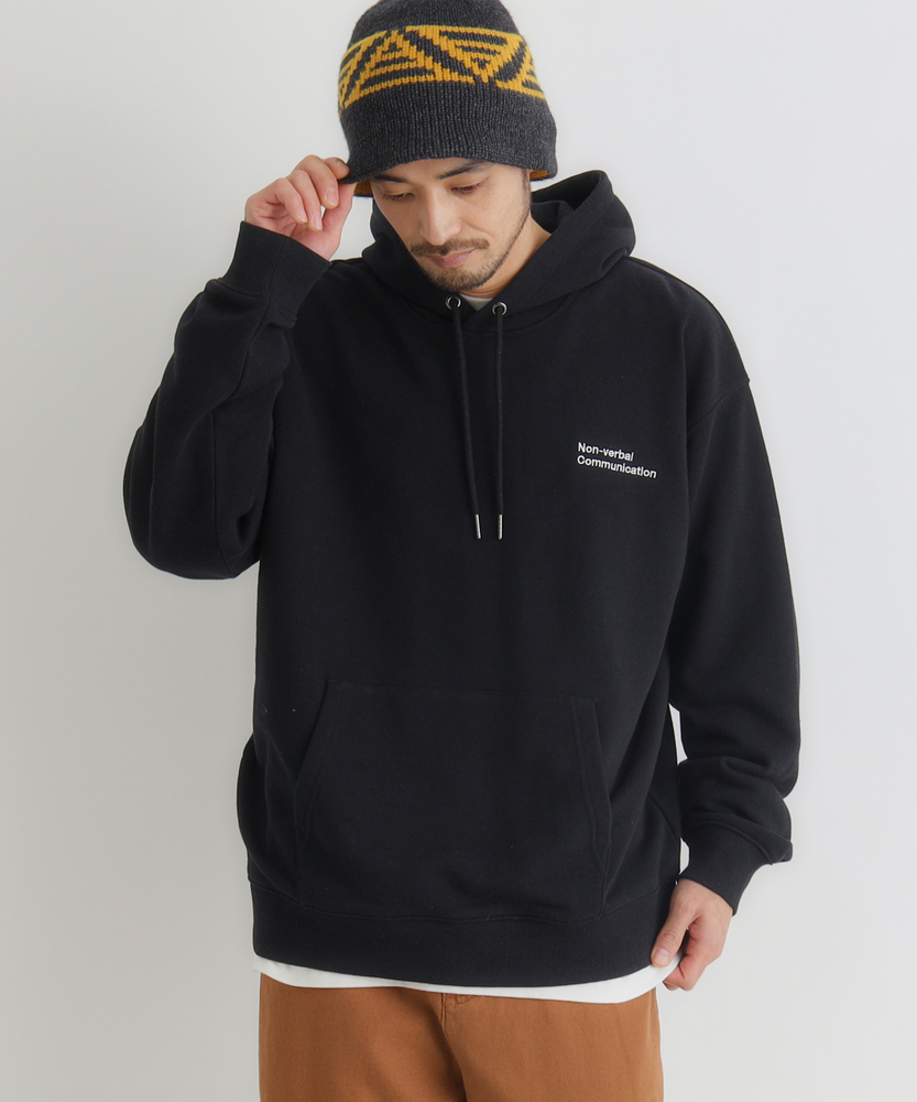 スクリーンプリントプルオーバーパーカー