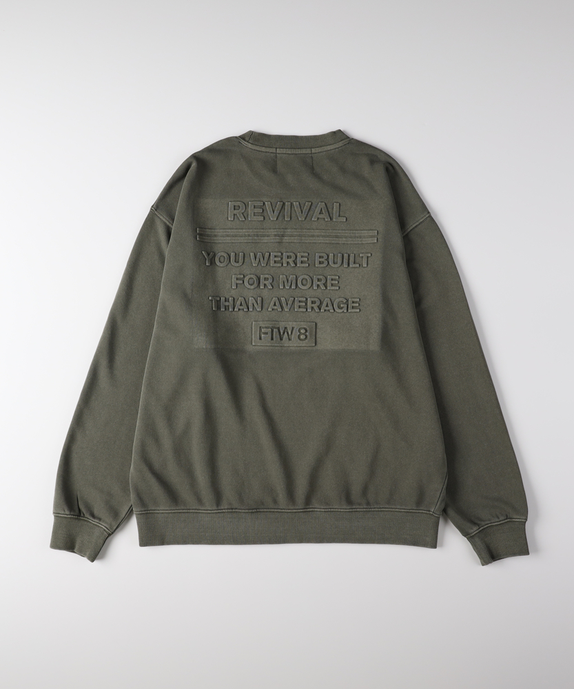 ピグメント加工スウェットクルーネックプルオーバー