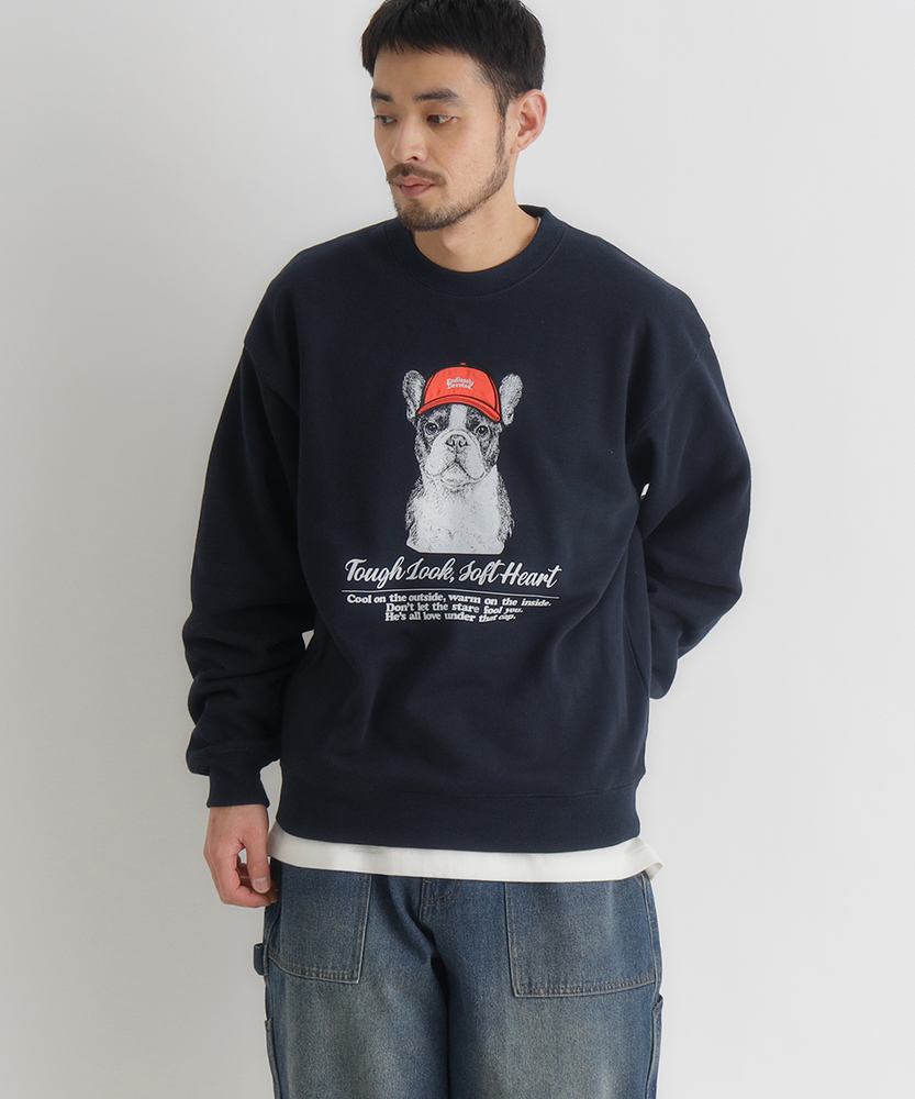 アニマル柄グラフィックスウェットプルオーバー