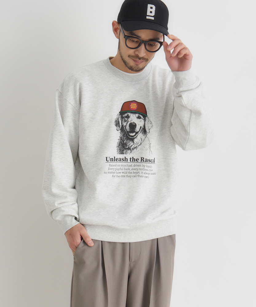 アニマル柄グラフィックスウェットプルオーバー