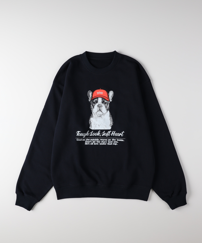 アニマル柄グラフィックスウェットプルオーバー(S ネイビー): トップス