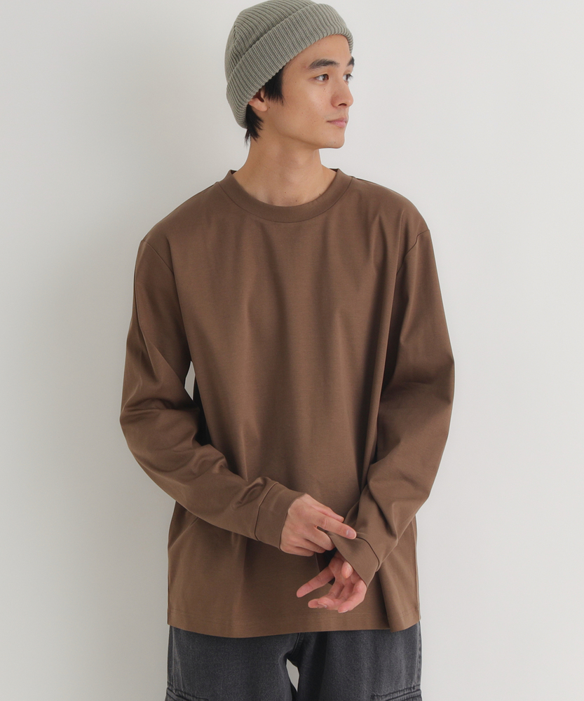 「さらっと心地良い」シルケット加工ロングスリーブTシャツ(遮熱/上質な光沢感/さらっとした着心地)